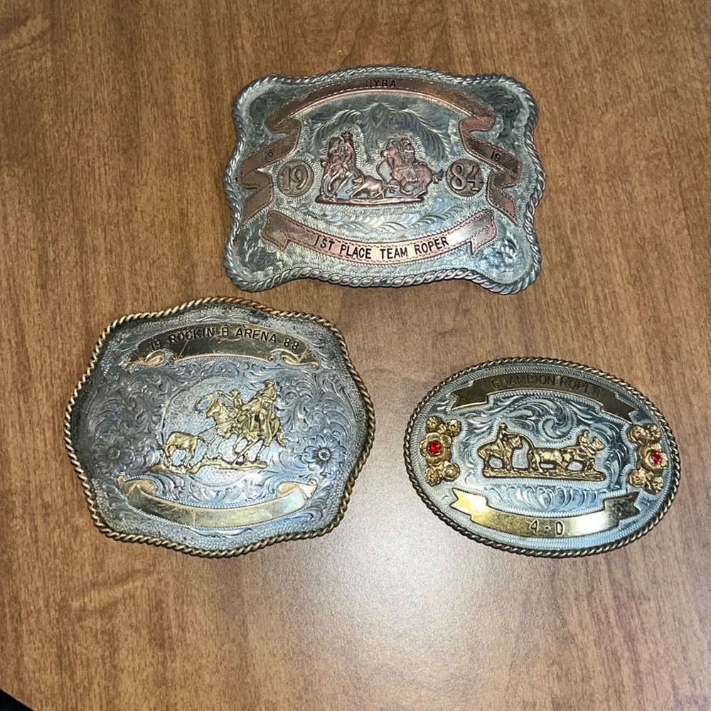 3 Vintage Youth Rodeo Belt buckle
